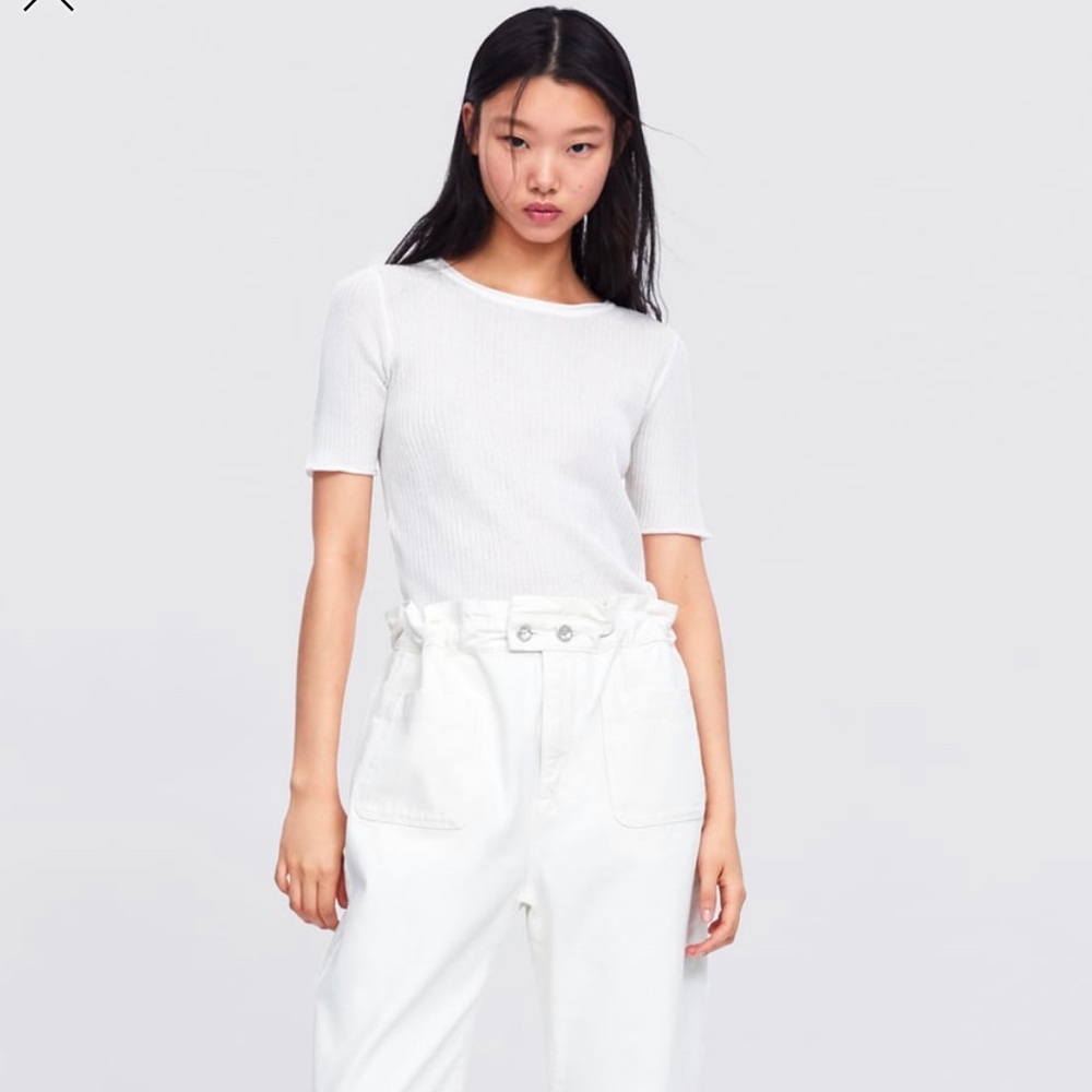 Zara white baggie jeans-NWT